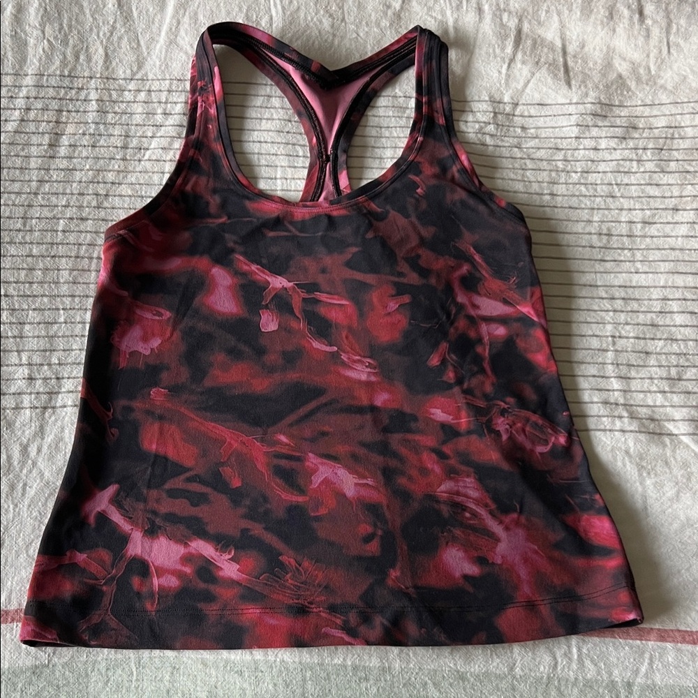 Lululemon Align Pink, Red and Black Racerback Tank Top, race length